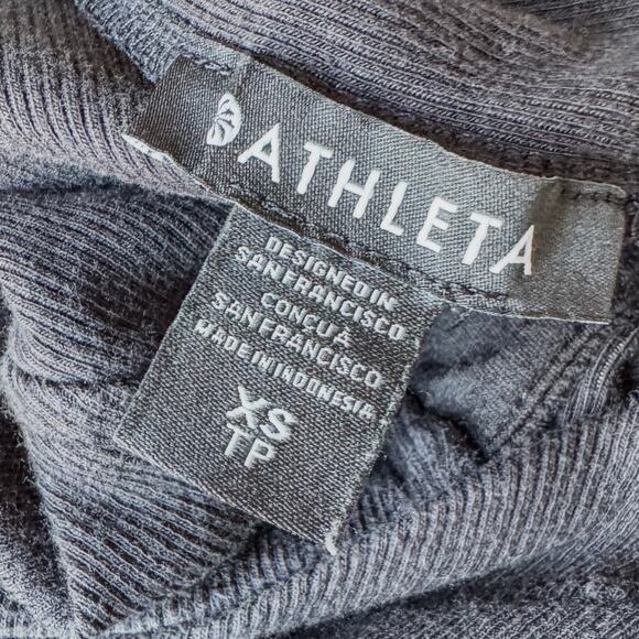 Athleta, Presence Twist Ribbed Black Sweatshirt  Top, Women’s Size X-Small - Picture 5 of 7